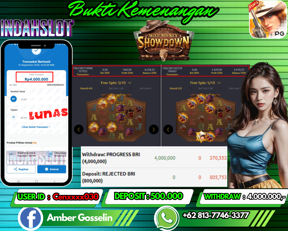 INDAHSLOT WILD BOUNTY SHOWDOWN Rp 4.000.000,- LUNAS!!