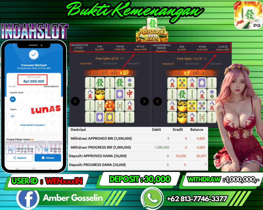 INDAHSLOT MAHJONG WAYS 1 Rp 1.000,000,- LUNAS!!