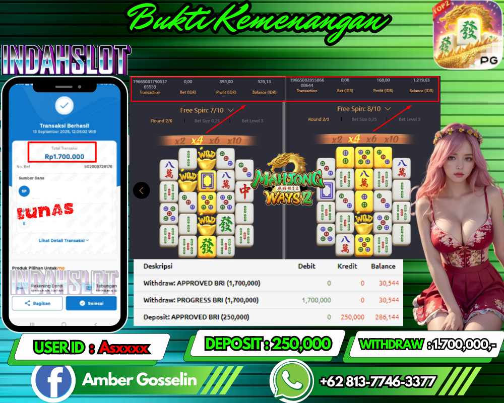 INDAHSLOT MAHJONG WAYS 2 Rp 1.700,000,- LUNAS!!