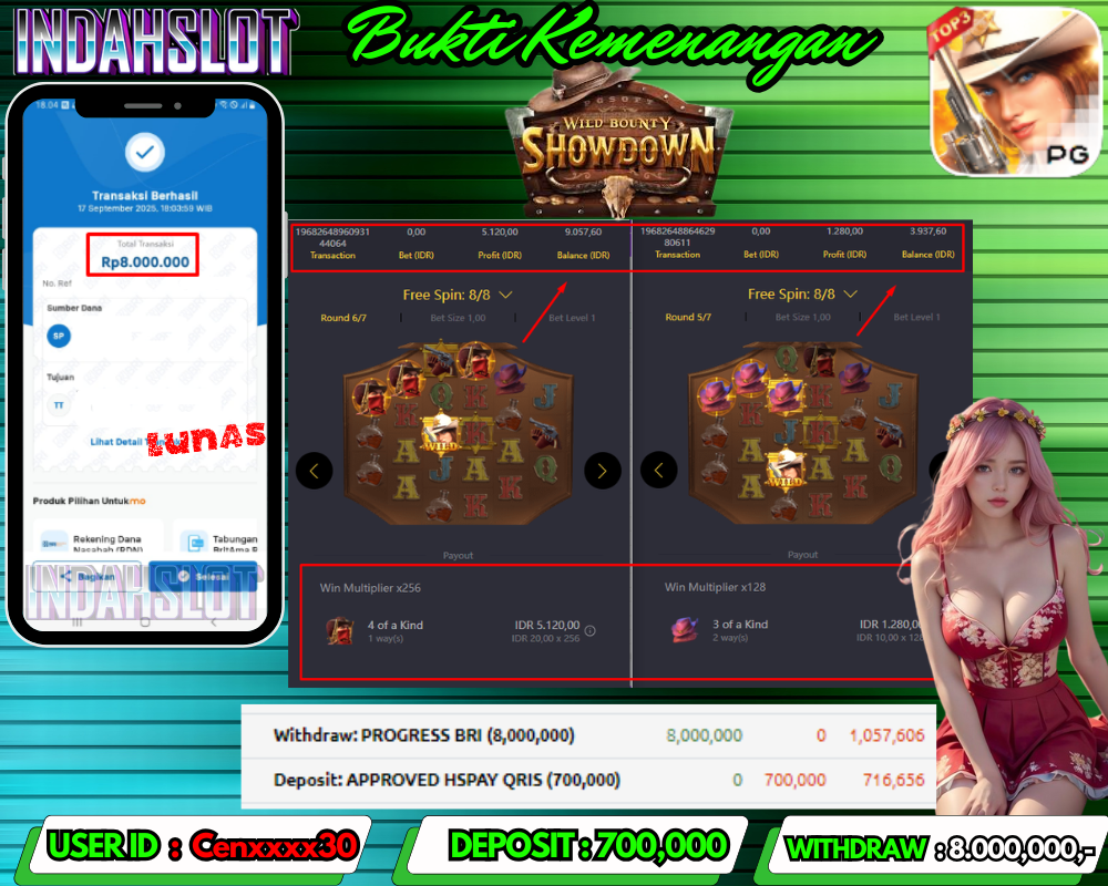INDAHSLOT WILD BOUNTY SHOWDOWN Rp 8.000,000,- LUNAS!!
