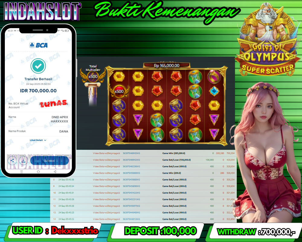 INDAHSLOT GATE OF OLYMPUS SUPER SCATER Rp 700,000,- LUNAS!!