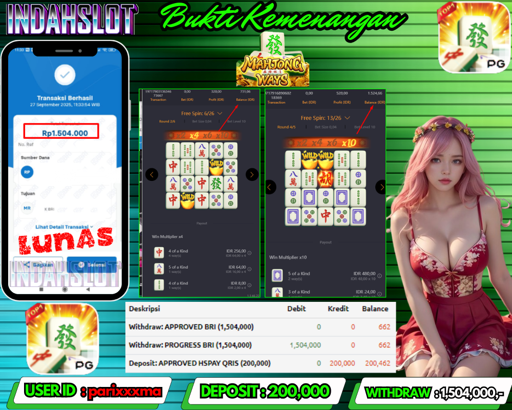 INDAHSLOT KOI GATE Rp 1,504,000,- LUNAS!!