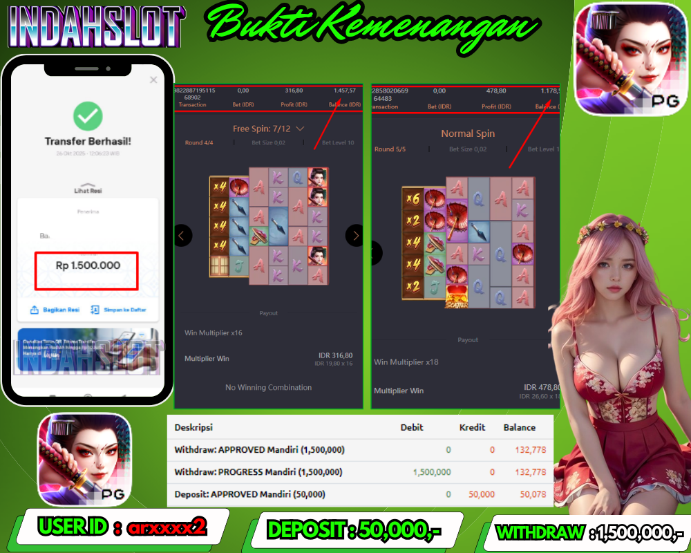 INDAHSLOT GEISHA"S REVENGE Rp 1.500,000,- LUNAS!!