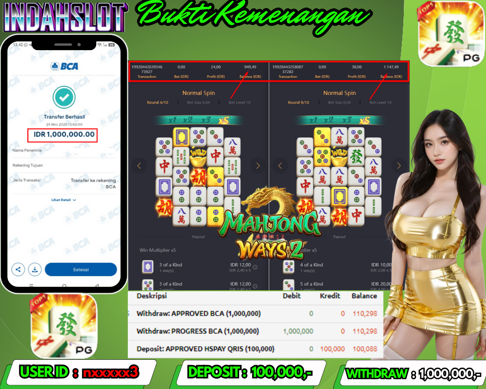 INDAHSLOT MAHJONG WAYS 1 Rp. 2.000,000,LUNAS