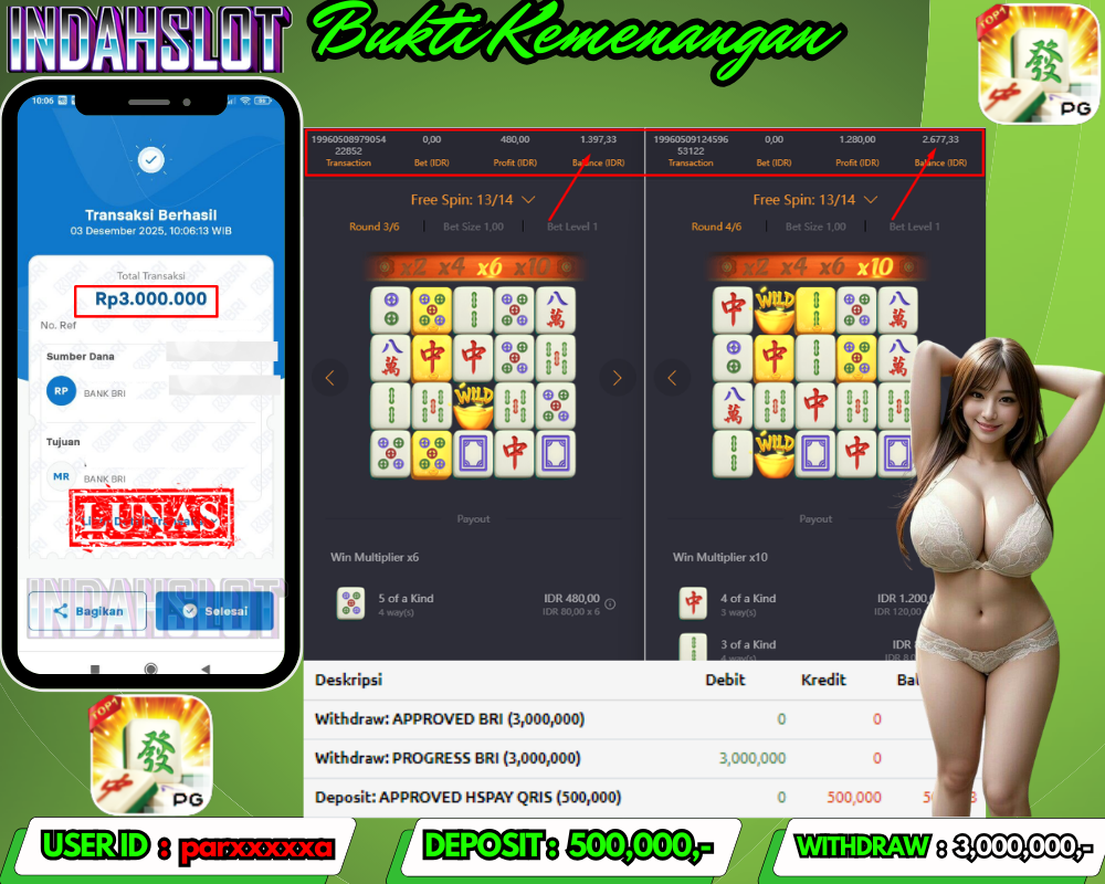INDAHSLOT MAHJONG WAYS 1 Rp.3.000.000 LUNAS
