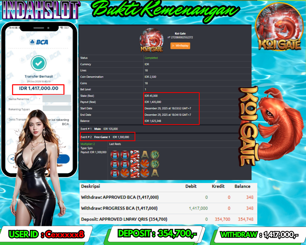INDAHSLOT KOI GATE Rp.1,417,000 LUNAS